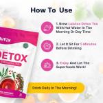 LULUTOX Herbal Detox Tea - Peach Flavor, 28 Servings