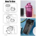 ACWOO 500ml Protein Shaker Bottle - 2 Pack