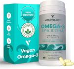 Vegan Omega 3 Capsules with Vitamin D3, 60 Count