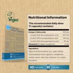 Vegan Omega 3 - 325mg DHA, 150mg EPA Capsules