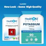 Health4All Potassium Citrate 740mg Vegan Electrolyte 90 Caps