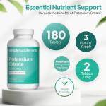 Potassium Citrate 1300mg with Vitamin C - 180 Tablets
