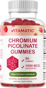 Vitamatic Raspberry Chromium Picolinate Gummies 1000 mcg