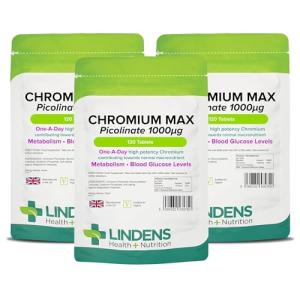 Lindens Chromium Max 1000mcg - 360 Vegan Tablets