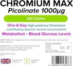 Lindens Chromium Max 1000mcg - 360 Vegan Tablets