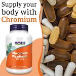 Now Foods Chromium Picolinate 200mcg 250 Vegan Capsules