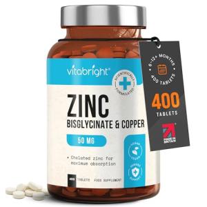 Zinc and Copper Supplements - 50mg, 400 Tablets