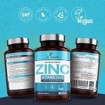 Vegan Zinc Tablets 40mg - 365 Count Supply