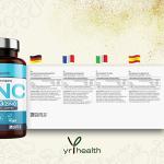 Vegan Zinc Tablets 40mg - 365 Count Supply