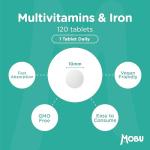 Vegan Multivitamin & Iron Tablets for Daily Wellness
