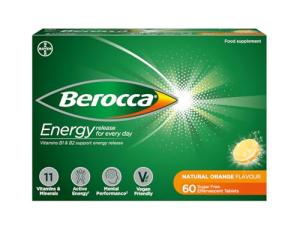 Berocca Energy Effervescent Tablets - 60 Orange Tablets