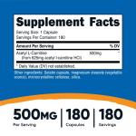 Nutricost Acetyl L-Carnitine 180 Vegan Caps