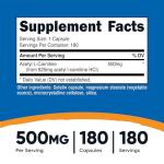 Nutricost Acetyl L-Carnitine 180 Capsules, Non-GMO