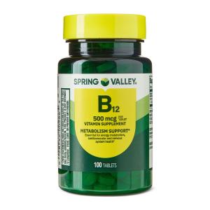 Spring Valley B12 Tablets 500 mcg, 100 Count