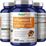 NusaPure 1000 IU Vitamin E, 200 Tablets