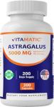 Vitamatic Astragalus Capsules 500mg - Non-GMO, Gluten-Free