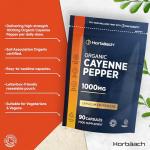 Organic Cayenne Pepper 1000mg - 90 Vegan Capsules