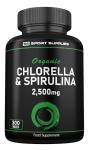Organic Chlorella & Spirulina Supplement - 300 Tablets