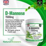 D-Mannose 1500mg Max Strength - 365 Veg Capsules