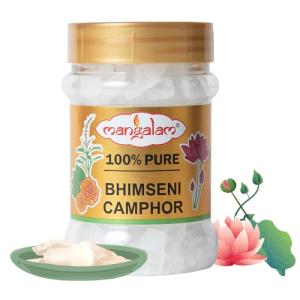 MANGALAM Pure Camphor 100g Jar for Aromatherapy