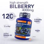 Zipvit Bilberry Extract 4000mg Eye Supplement, 120 Vegan Tablets