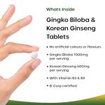 Ginkgo Biloba & Korean Ginseng Tablets 120 Count