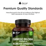Ginkgo Biloba & Korean Ginseng Tablets 120 Count
