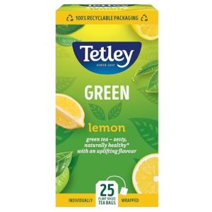 Tetley Lemon Green Tea Bags - Refreshing Citrus Blend