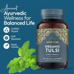 Organic Tulsi Capsules 500mg - 60 Count