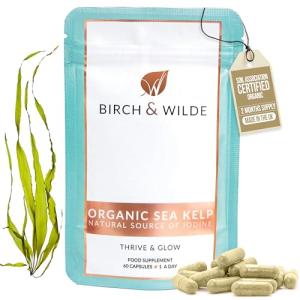 Organic Sea Kelp 500mg Vegan Thyroid Support Capsules