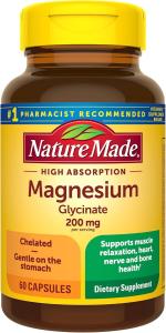 Nature Made Magnesium Glycinate 200 mg, 60 Capsules