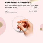 High Strength Vegan Iron Tablets for Energy