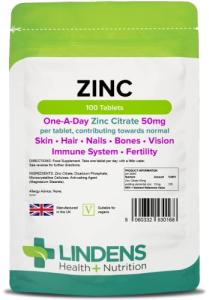 Zinc Citrate 50mg Tablets - 100 Count