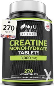 Creatine Monohydrate Tablets 3000mg, Vegan Energy Boost