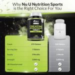 Creatine Monohydrate Tablets 3000mg, Vegan Energy Boost