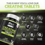 Creatine Monohydrate Tablets 3000mg, Vegan Energy Boost