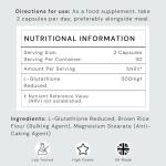 Extra Strength Glutathione Capsules 500mg - 30 Capsules