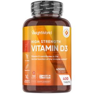 Vitamin D3 4000 IU - 400 Tablets for Strong Immunity