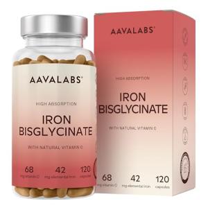 Natural Iron & Vitamin C Supplement - 120 Capsules