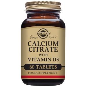Solgar Calcium Citrate & Vitamin D3 Tablets - 60 Count