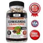 Organic Ashwagandha 1300mg Capsules with Black Pepper