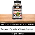 Organic Ashwagandha 1300mg Capsules with Black Pepper