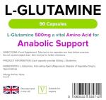 L-Glutamine 500mg Capsules - 90 Count