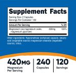 Nutricost Magnesium+ Extra Strength 420mg, 240 Capsules