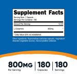 Nutricost L-Glutamine 800mg – 180 Capsules