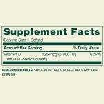 Spring Valley Vitamin D3 Softgels, 125 mcg, 400 Count