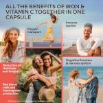 Natural Iron & Vitamin C Supplement - 120 Capsules