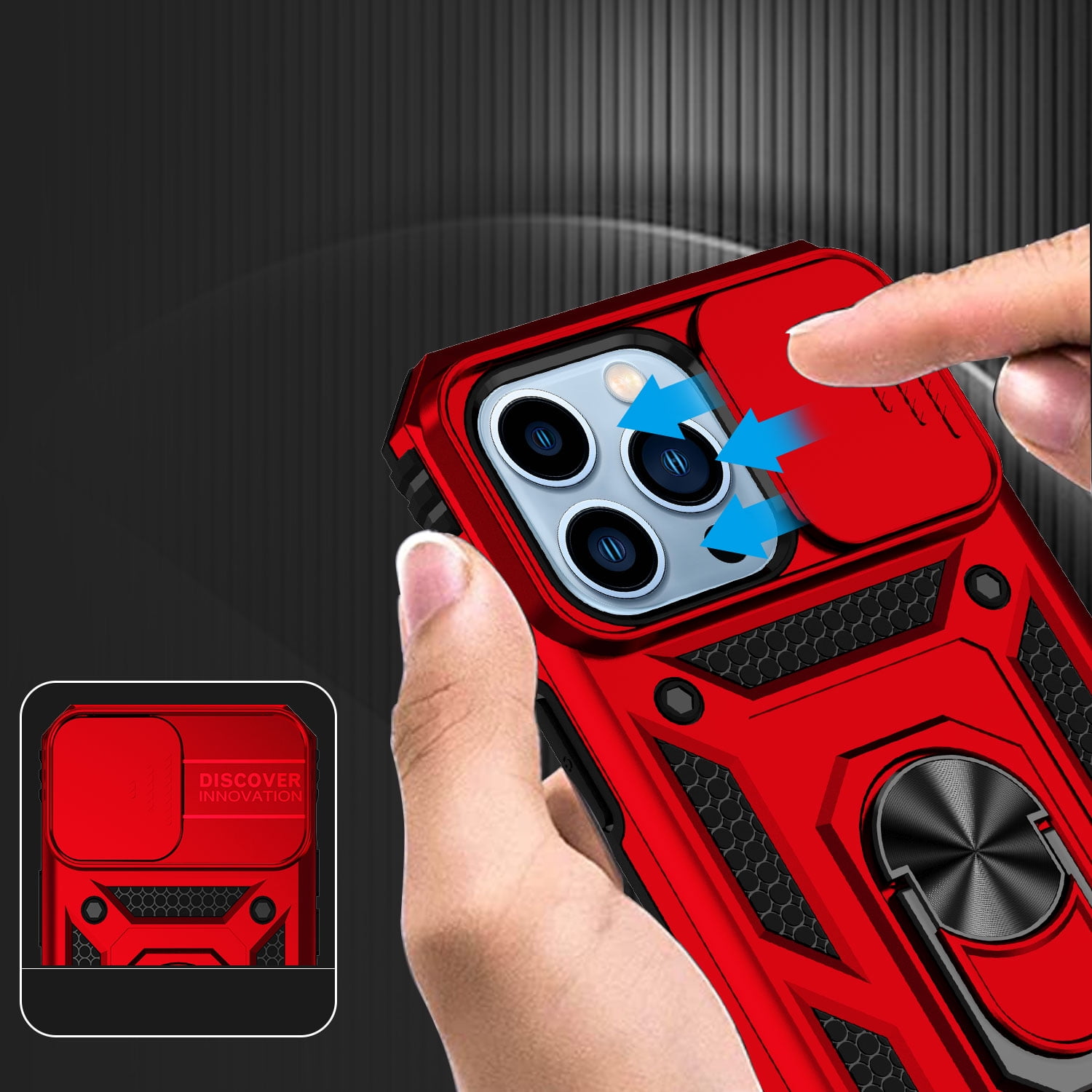 Samsung S22+ Hybrid Case with Lens Protection & Kickstand