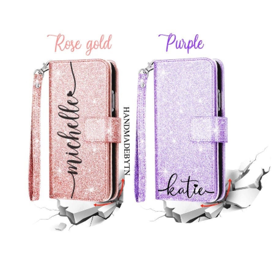 Shiny Leather Wallet Case for iPhone & Galaxy