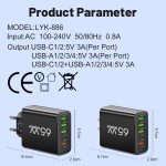 65W 6-in-1 Fast Wall Charger for Smartphones